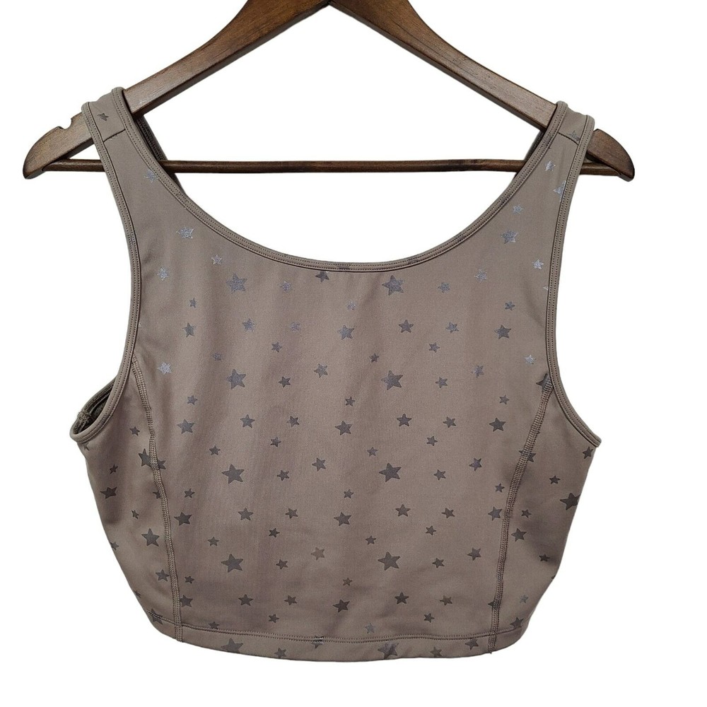 Unbranded Star Pattern Tan Pull Over Sport Bra XL